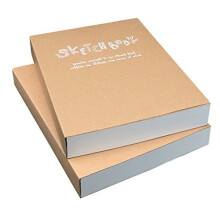Kraft Cover Drawing Notebook & Sketchbook - Set of 2 Blank Plain Sketch Books - 125g Thick Paper A5 Size, 150x210mm Paper Ideal for Drawing &