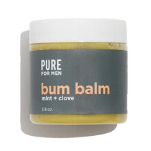Pure for Men Bum Balm | Lotion Crue pour Hommes | Hydratation et Déodorisation | Beurre de Karité, Menthe et Clou de Girofle | 3,8 oz.