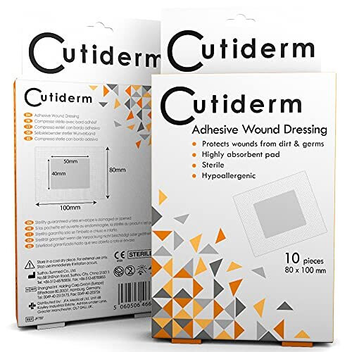 Pack Of 10 Cutiderm Adhesive Sterile Wound Dressings Suitable For