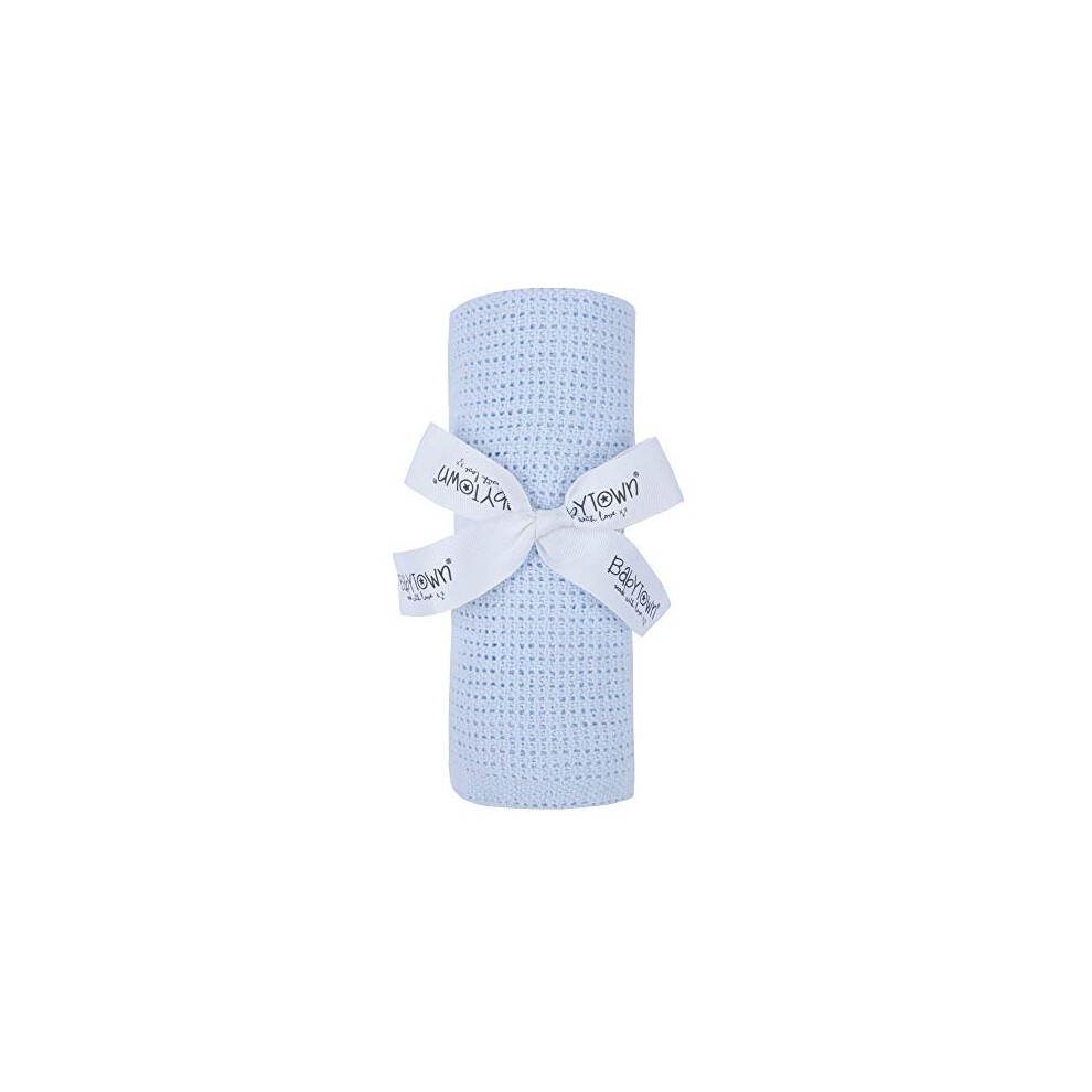 90 x 70cm 100% Cotton Cellular Baby Blanket (Blue)