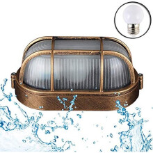 Oval Bulkhead Lamp Outdoor Wall Light Nautical Design E27 Wall Lampe Vandal-Resistant Wall Mounted/Ceiling Lighting, IP54 Rated - Perfect for Porch,