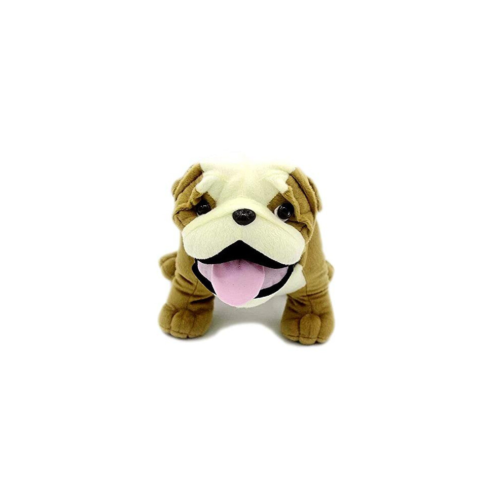 VACHICHI Lifelike Stuffed Animals English Bulldog Teddy Realistic Plush Soft Toy Animals Dog Puppy,30cm (English Bulldog)