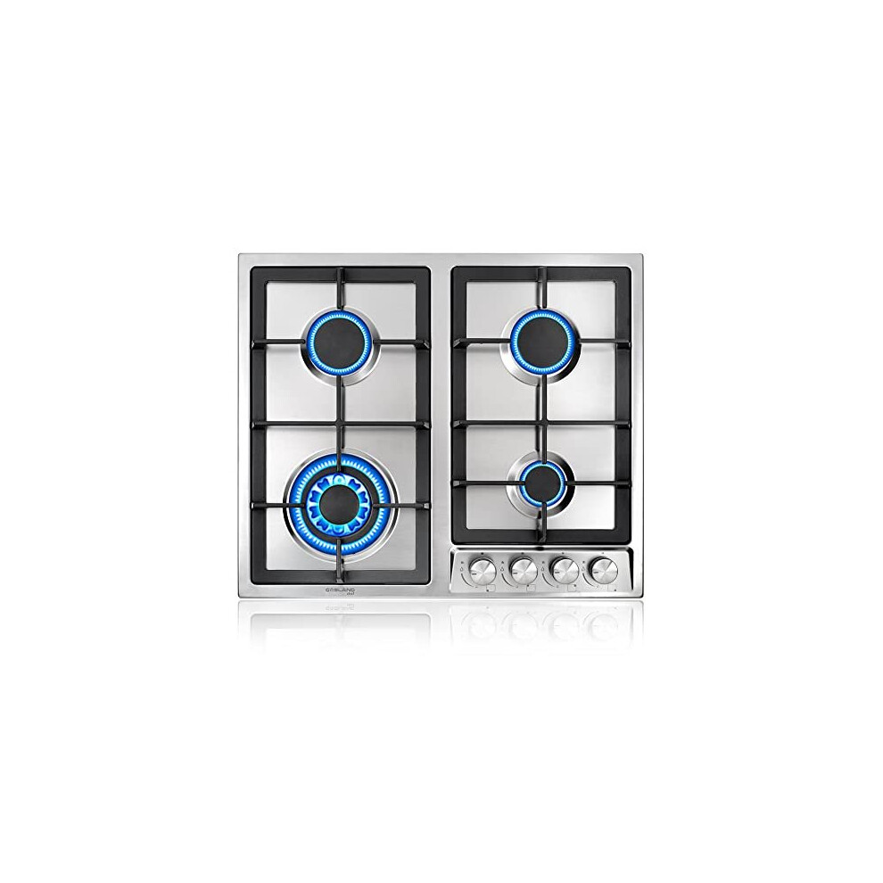 Gasland Chef GH60SF 60cm Built-in Gas Cooktop, 4 Burners Stainless Steel Gas Hob Cooker with Flame Failure Protection