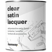 Hemway Clear Satin Lacquer 1 Litre / Quart - UV Multi-Surface Sealant, Interior & Exterior, Protection, Top Coat, Chalk Based Furniture Paint,