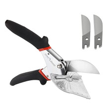 FLORA GUARD Miter Shears - 45 to 135 Degree Multi Angle Trim Cutter, Gasket Shear for Cutting Soft Wood, Plastic, PVC and More, Including 2 Spare