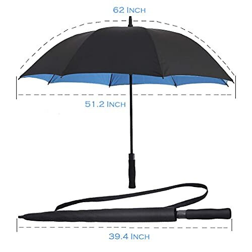 Superbison Automatic Open Golf Umbrella 62 inch Extra Large Oversize Strong Windproof Waterproof Umbrellas 2