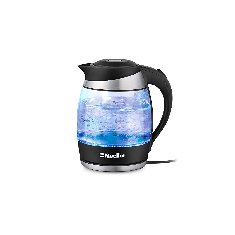 Mueller Ultra Kettle: Model No. M99S 1500W Electric Kettle with SpeedBoil Tech, 1.8 Liter Cordless with LED Light, Borosilicate Glass, Auto Shut-Off