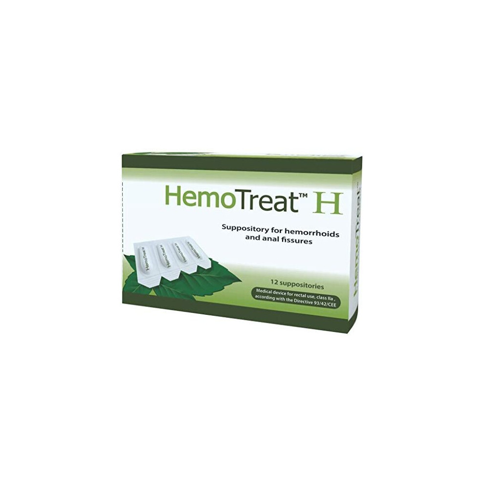 Hemotreat Hemorrhoid Pain Itching Relief Suppository - Soothing Anti Inflammation Suppositories For Fissures, Aches, Swelling & Protection - Anesthetic For