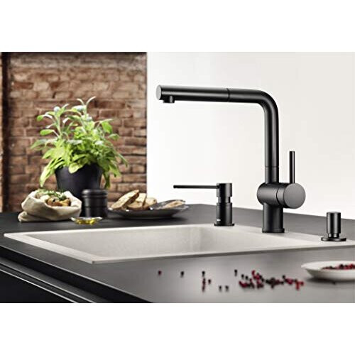 Blanco 525807 Linus-S Matte Black Kitchen Tap 1