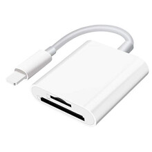 Dual Slot SD Card Reader for i-Phone i-Pad, Photography Memory Card Reader, Supports SD and TF Card, Trail Camera Viewer, Game SD Card Adapter,