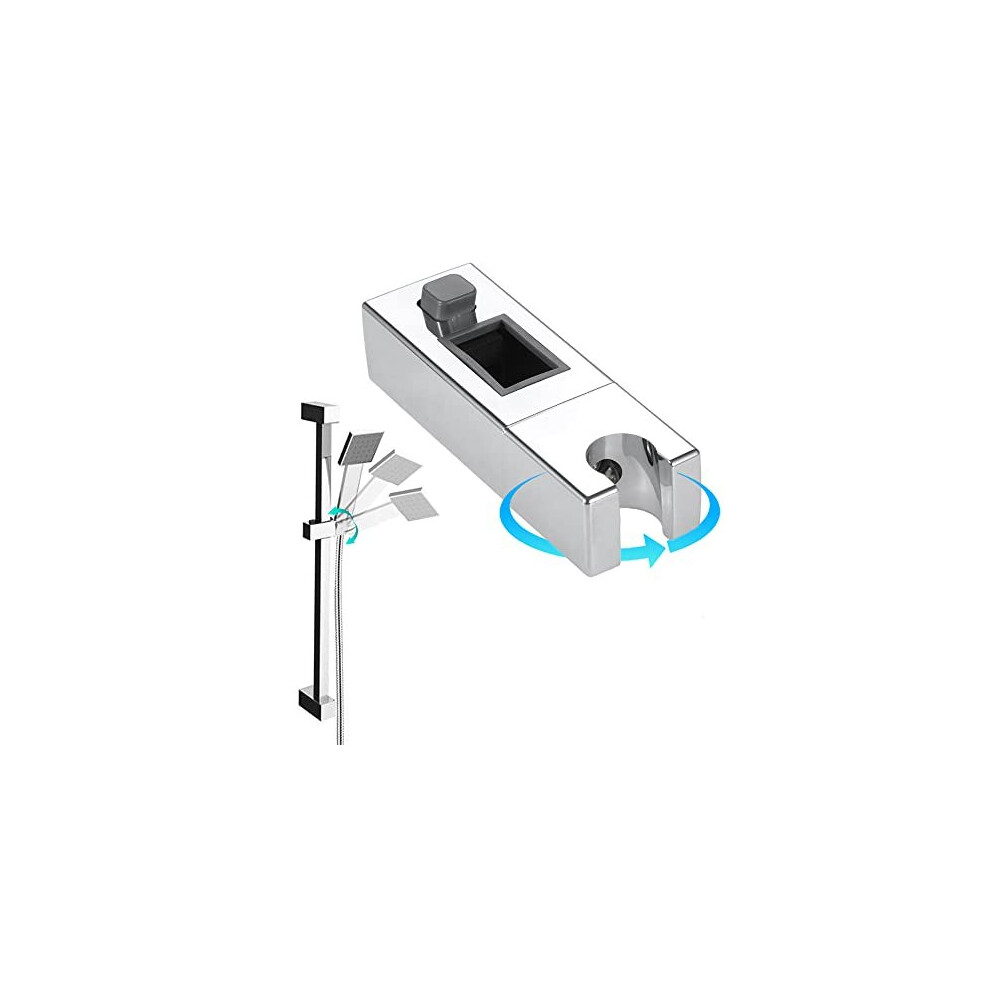 Bowarepro Shower Head Slider Holder For Rectangular Slider Bar Adjustable Bathroom Handheld Shower Spray Head Wall Mount Fixed Bracket 603922200123