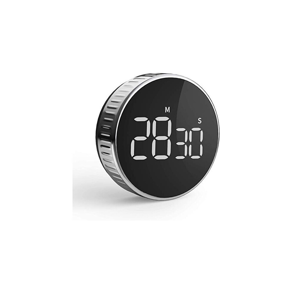 Kitchen Timer, HOMMINI Digital Cooking Timer with Large LCD Display Loud Alarm, One Button Operation Magnetic Countdown Timer, Knob Control, for