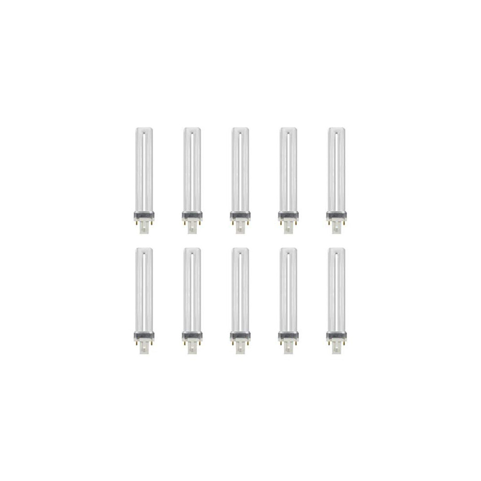 Crompton CLS9SCW Compact Fluorescent Lamp Single Turn S Type (PL) G23 2 Pin 4000K Cool White - 9 Watt (10 Pack)