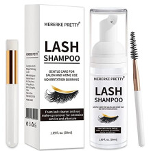 Eyelash Extension Shampoo 50 ml + Brush - Eyelid Foaming Cleanser - Sensitive Paraben & Sulfate Free - Eyelash Wash and Lash Bath for Extensions -