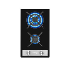 Gasland Chef GH30BF 30cm Built-in 2 Burners Gas Hob, Black Tempered Glass Gas Cooktop, NG/LPG Convertible