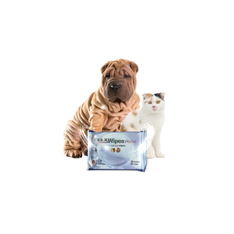 Icf | Clx Wipes | Dog Wipes Antibacterial + Antifungal | Pet Cat & Dog Grooming Wipes For Cleaning Ear, Eye, Paw & Bums | Dog Cleaning Wipes | 20 Pack