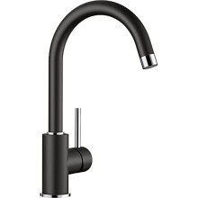 Blanco 526145 Mida Kitchen Sink tap Made of Granite Fixed spout Mida-black-526145, Silgranite Black, Hochdruck