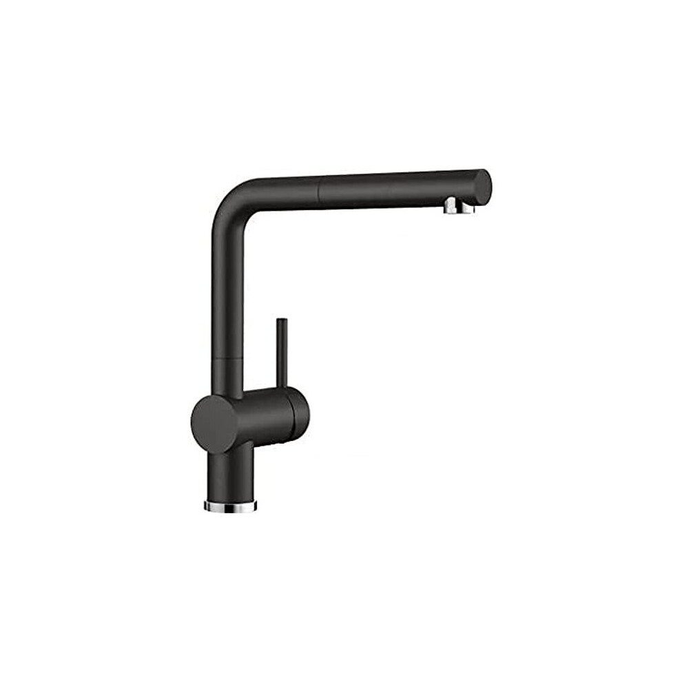 Blanco 526148 Linus-S Kitchen Sink tap Made of Granite Pull-Out spout Linus-S-black-526148, Silgranite Black, Hochdruck