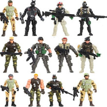 Fycooler Special Forces Army Men Combat SWAT Soldier Action Figures Toy Soldiers with Military Weapons Accessories and Removable Arm Legs Body