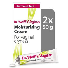 Dr. Wolffs Vagisan Moisturising Cream | Hormone Free Vaginal Moisturiser for Vaginal Dryness | Intimate Cream for Daily Vaginal Health | 2X 50g