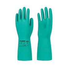 LANON 3 Pairs Nitrile Chemical Resistant Gloves, Reusable Heavy Duty Safety Work Gloves, Acid, Alkali and Oil Protection, Non-Slip, Large