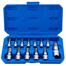 Hex Bit Socket Set Premium S2 Alloy Steel | 13-Piece Metric 2mm - 14mm Allen Socket Kit