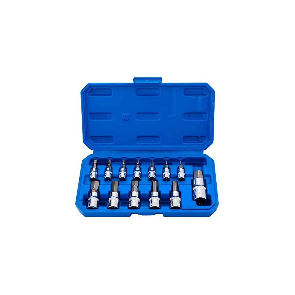 Hex Bit Socket Set Premium S2 Alloy Steel | 13-Piece Metric 2mm - 14mm Allen Socket Kit