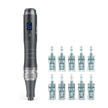 Dr.pen M8 Professional Wireless Nano Needling Treatment Kit Derma Pen Set for Face Serum 6 Speeds with Ten Nano Round Cartridges (UK Plug)
