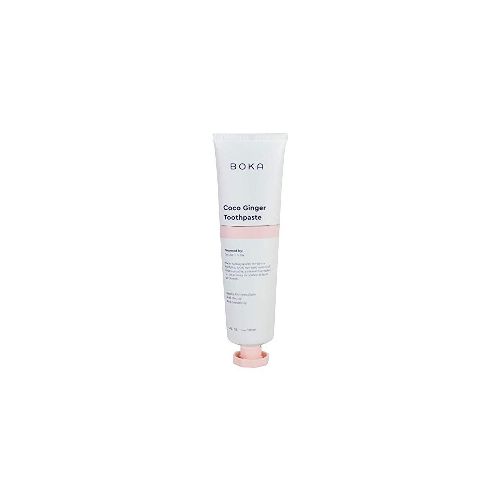 Boka Pinpoxe Coco Ginger Toothpaste - Nano-Hydroxyapatite For Remineralizing And Sensitivity, Fluoride-Free I Dentist Recommended, Made In Usa I 4Oz
