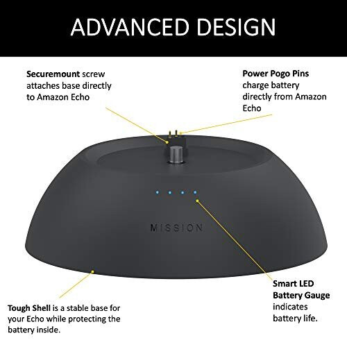 Made for Amazon Battery Base for Echo (4th generation), Black 1