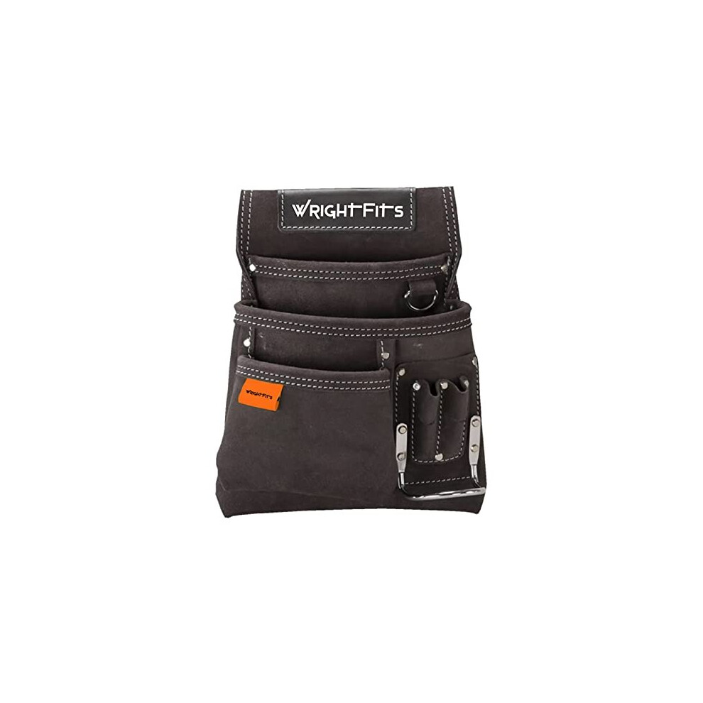Wrightfits Leather Nail And Hammer Pouch With Multi Pockets | Work Tool Pouches | Hammer Holder And Nails Organiser For Builders, Carpenters, 5060934482629