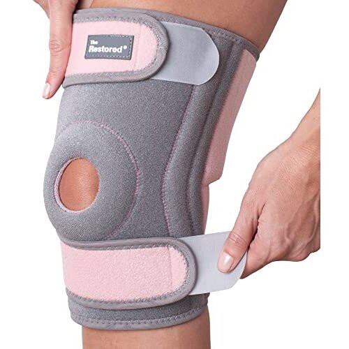 Restored ContourFIT Women's Knee Brace - Adjustable, No-Slip Support for Running, Walking & Joint Pain Relief (Pink)