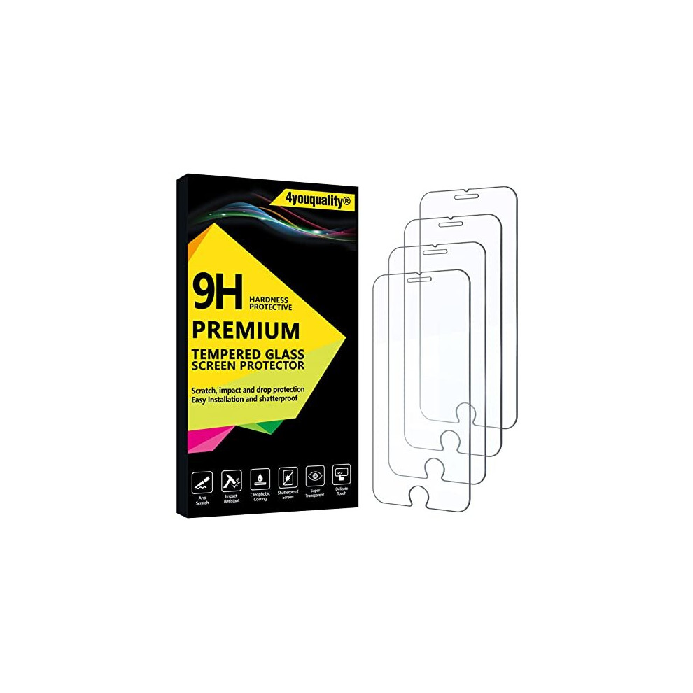 4Youquality [4-Pack] Screen Protector For Iphone 8, Iphone 7, Iphone 6S, And Iphone 6, Tempered Glass Film Screen Protector, 4.7-Inch 5060611980462