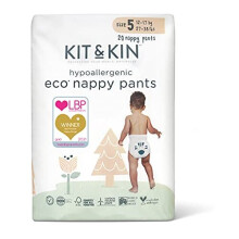 Kit & Kin Premium Eco-Friendly and Sustainable Baby Nappy Pants | Hypoallergenic with Flash Dry High-Performance Layer | Vegan & Chlorine-Free |