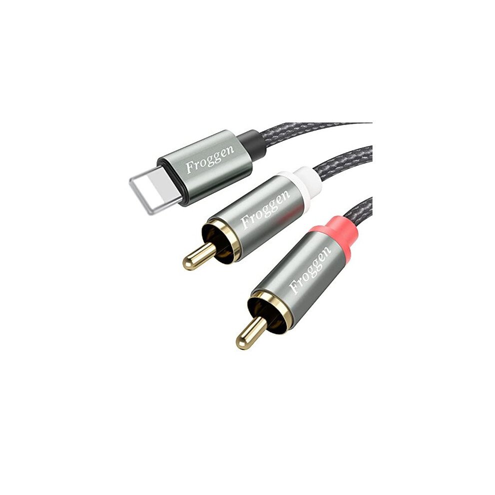 Lightning rca cables, iPhone to Phono Adapter cable Red and White Stereo Audio Lead Y Splitter Compatible with iPhone i-Pad i-Pod for amplifier hifi,