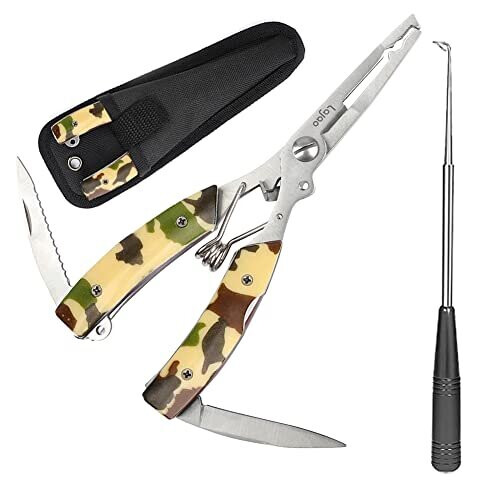 LaJao Fishing Pliers Scissors Curved Forceps Fish Pakistan