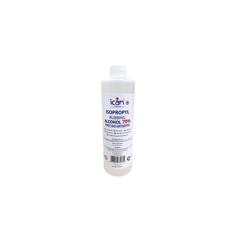 ican london isopropyl rubbing Alcohol 70% First aid Antiseptic 500ml