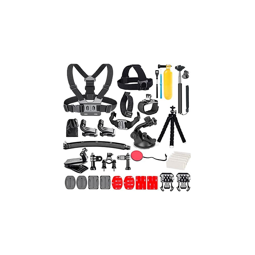 YHTSPORT Action Camera Accessories Kit Set for GoPro Hero 11 10 9 8 Max 7 6 5 4 Black GoPro 2018 Session Fusion Silver White Insta360 DJI SJCAM APEMAN