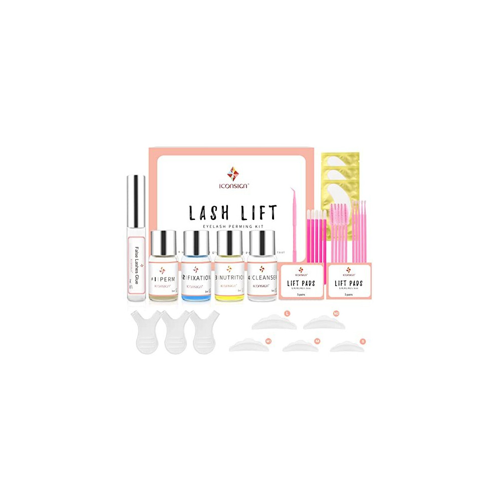 Ronkie Lash Lift Kit, Eyelash Perm Kit, Professional Eyelash Curling Lash Extension Set, Glue Upgraded Version, Lash Extensions, Lash Curling, Semi-Permanent