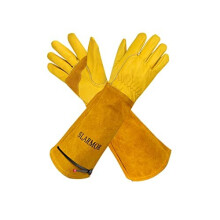 SLARMOR leather Gardening Gloves for Women/Men - Thorn Proof Cowhide Leather Rose/Blackberry Pruning Heavy Duty Garden Gloves Thick Palm Gauntlet