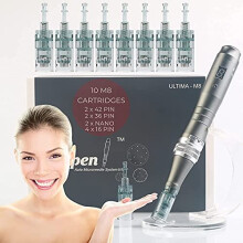 Dr. Pen Ultima M8 Microneedling Pen Wireless Electric Auto Derma Pen Skin Care Tool Kit 10pcs Needle Cartridges 4x16-Pin,2x36Pin,2x42Pin,2xNano(UK