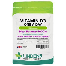Lindens Vitamin D3 4000IU - 150 High-Strength One-A-Day Capsules (5 Month Supply) - Supports Immune System & Calcium Absorption - UK Made