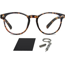 Riccardo Materossi - Premium Blue Light Blocking Glasses - Reduce Headaches and Improve Sleep - UK Based Brand (Round Tortoiseshell Frame)