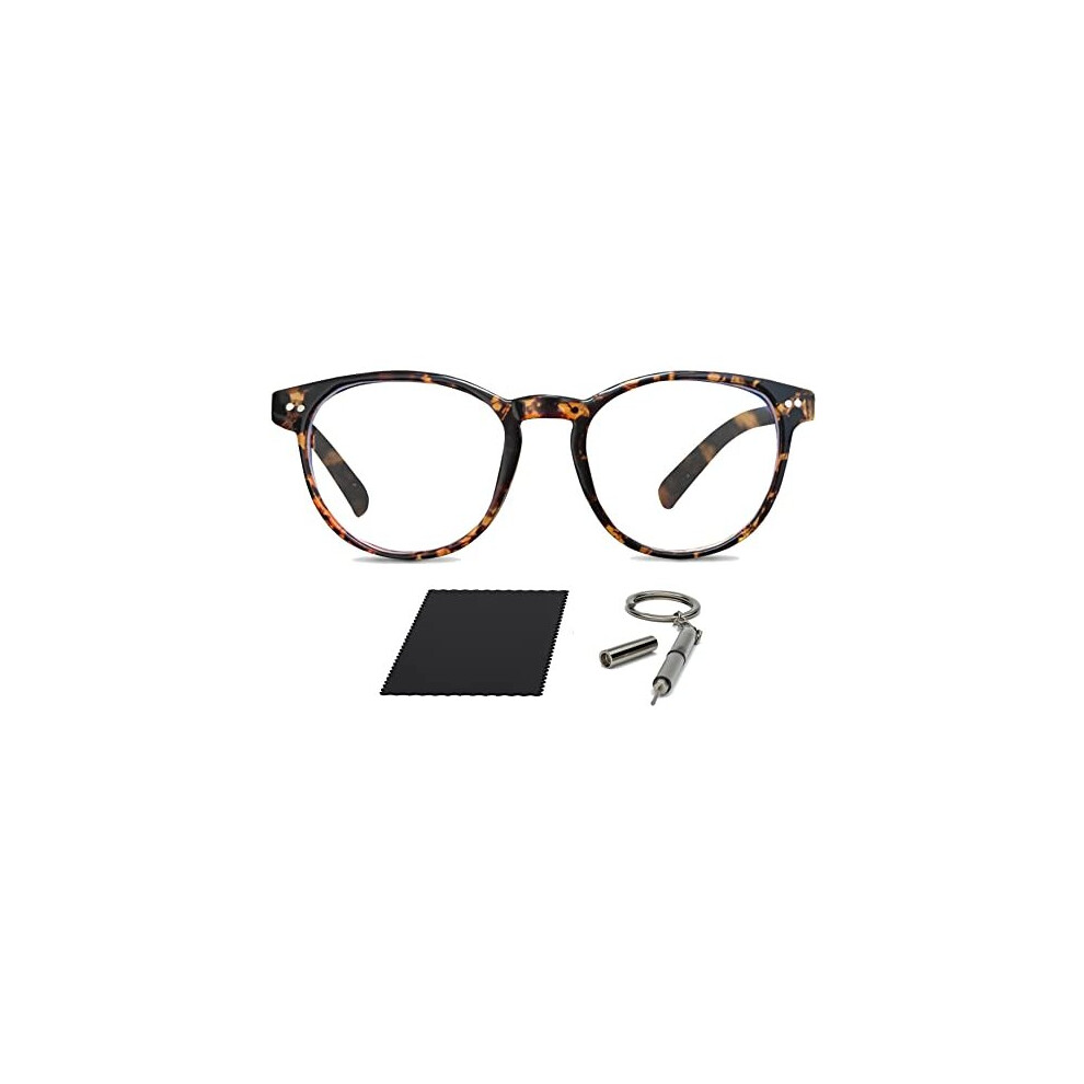 Riccardo Materossi - Premium Blocking Glasses - Reduce Headaches And Improve Sleep - Uk Based Brand (Round Tortoiseshell Frame) Blue/Light