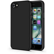 iPhone SE 2020, SE 2022 Liquid Silicone Soft Gel Rubber Case Slim-Fit Mobile Phone Case Cover | iPhone SE 2020 Case Supports Wireless Charging [Black]