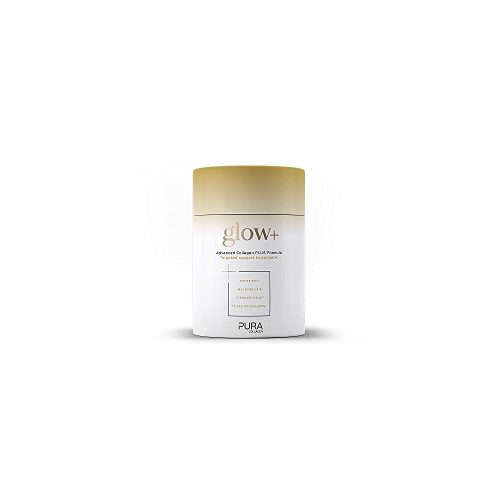 Pura Collagen Powdered Supplement Glow+, Hydrolysed Peptides, Hyaluronic Acid, Vitamins & Minerals, 28 Servings, 284 G