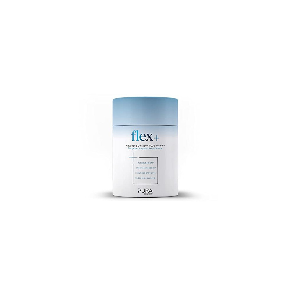 Pura Collagen Powdered Supplement (Flex +) 10,000 mg Hydrolysed Peptides with, Vitamin C & Manganese, 282 g