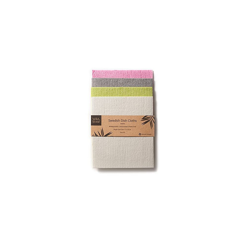 Wild & Stone | Swedish Dishcloth | Eco-Friendly Sponge Cloth | Biodegradable Kitchen Cloths Cleaning | Reusable Kitchen Sponge | Kitchen Cloth | Eco