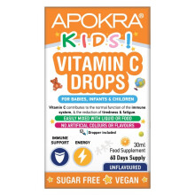 Vitamin C Drops - Vegan - 60 Days Supply – 30mL – Preservative Free and Sugar Free Vitamin C for Kids - VIT C 25mg per 0.5mL | APOKRA Kids…