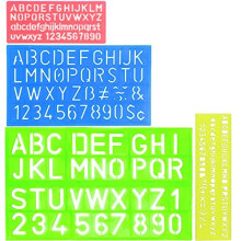 4 Pcs Stencil Set Alphabet Letter Stencils Plastic Number Stencils Assorted Sizes Stencil for Kids' Drawing Template Painting Learning DIY(Assorted